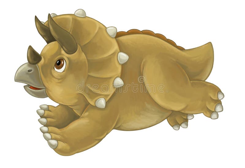 Cute little triceratops dinosaur cartoon jumping Vector Image