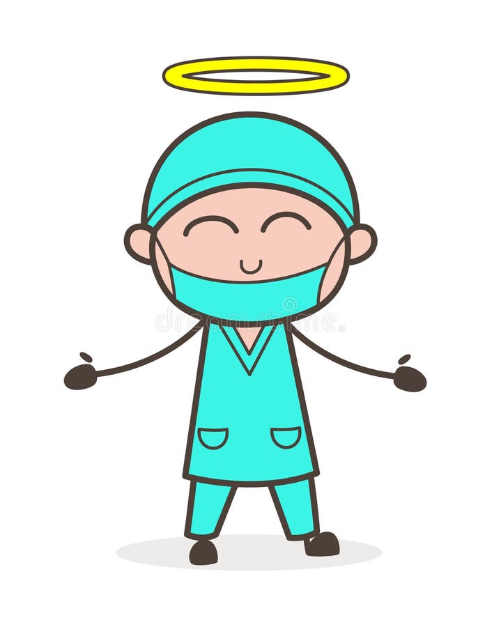 Cartoon Happy Good Angel Doctor Vector Illustration stock illustration Cartoon Happy Good Angel Doctor Vector Illustration stock illustration
