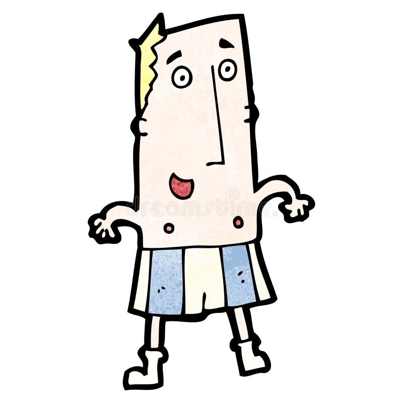 cartoon happy man in socks and underwear