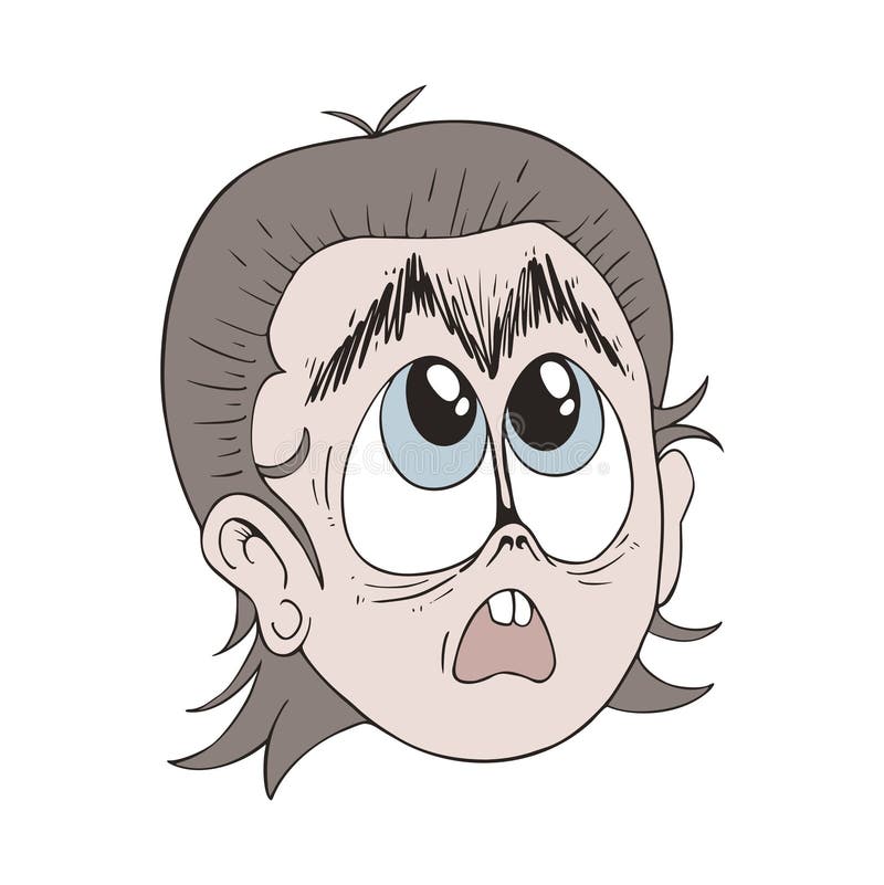 Cartoon head draw stock illustration