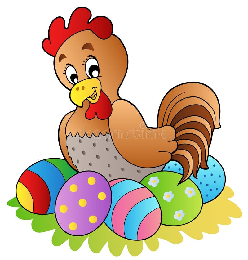Download Cartoon Hen With Easter Eggs Stock Vector - Illustration of fowl, artwork: 18283601