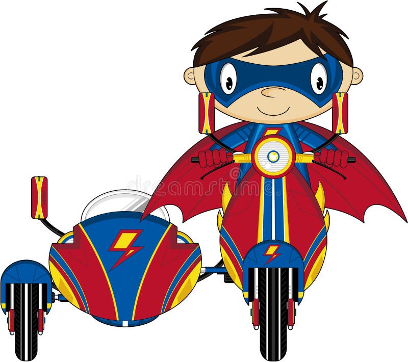 Cartoon Heroic Superhero on Scooter Stock Vector - Illustration of  superheroes, super: 95032082