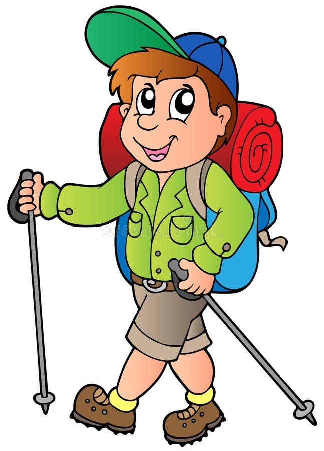 Cartoon hiker boy stock vector. Illustration of backpack - 20473074