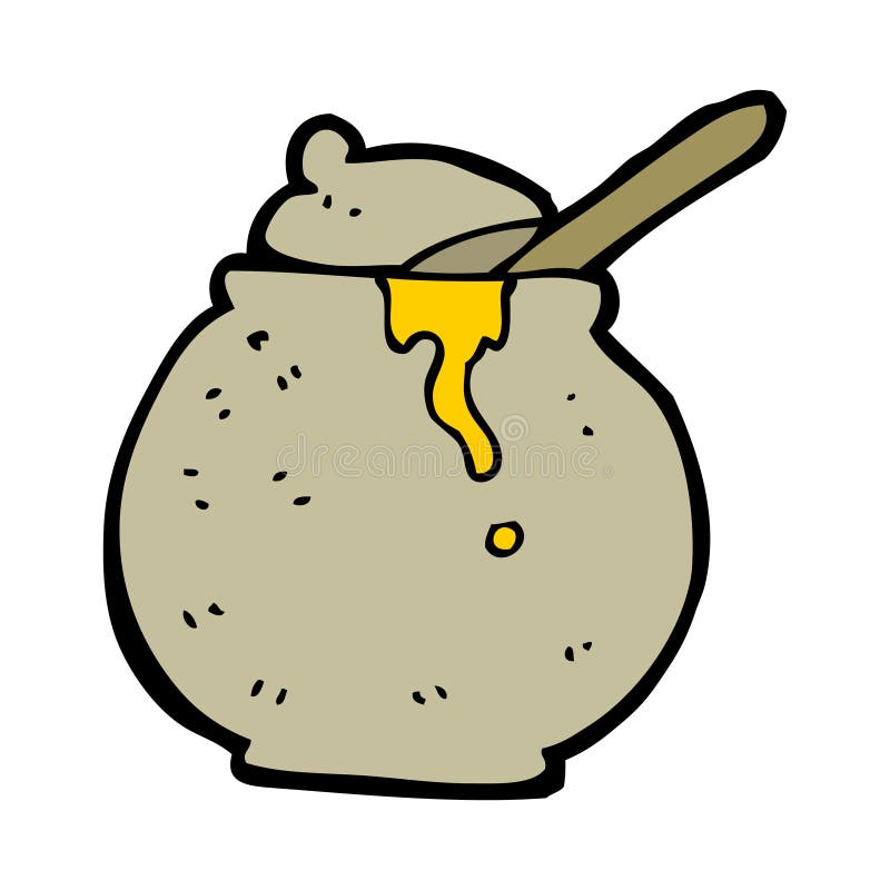 Cartoon honey pot stock illustration. Illustration of quirky 37010679