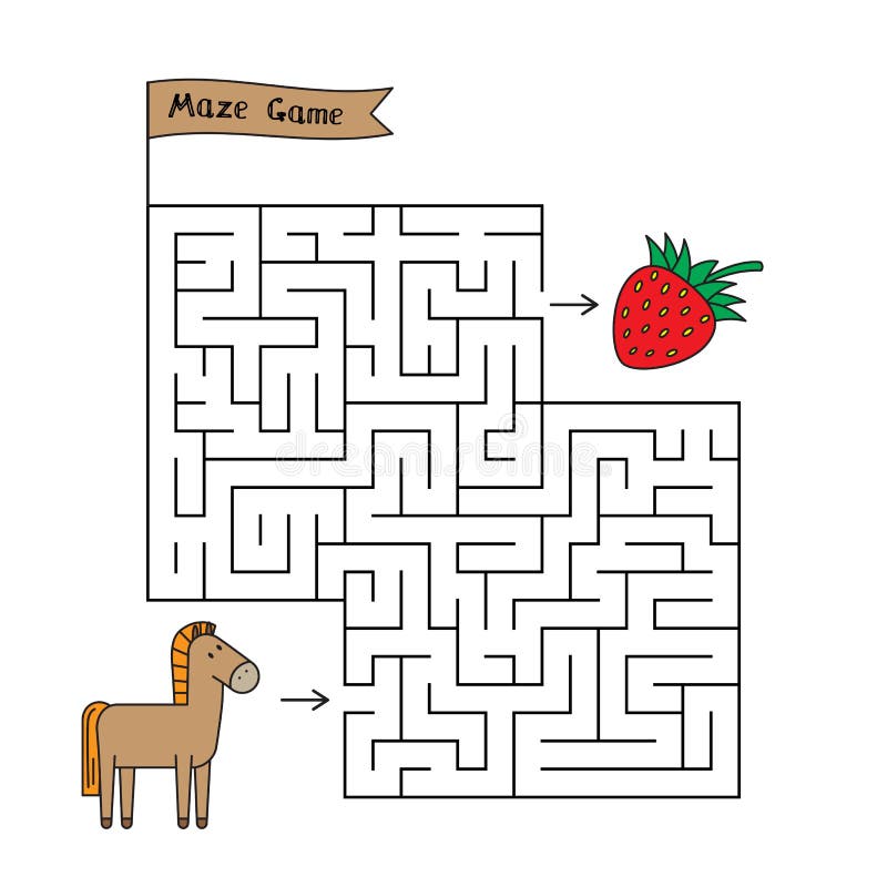 Cartoon Horse Maze Game