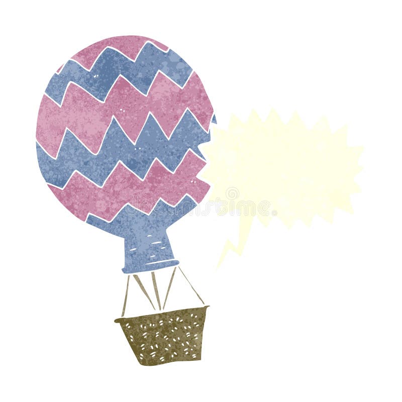 cartoon hot air balloon with speech bubble