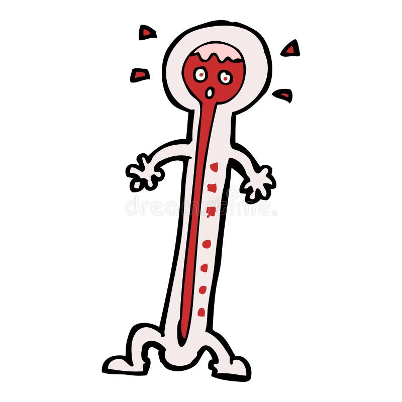 cartoon hot thermometer