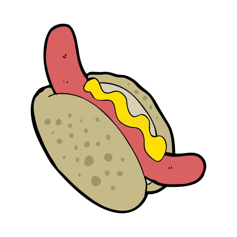 Cartoon hotdog stock vector. Illustration of cheerful - 37036514
