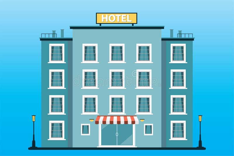 Cartoon Hotel Building. Building Exterior View Stock Vector - Illustration of apartment, graphic: 215997452 Cartoon Hotel Building. Building Exterior View Stock Vector - Illustration of apartment, graphic: 215997452