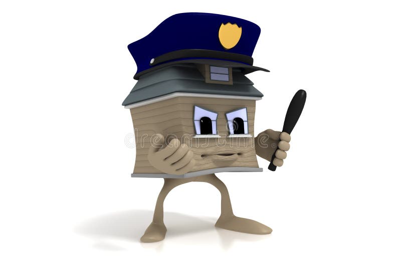 Cartoon House Guy Security