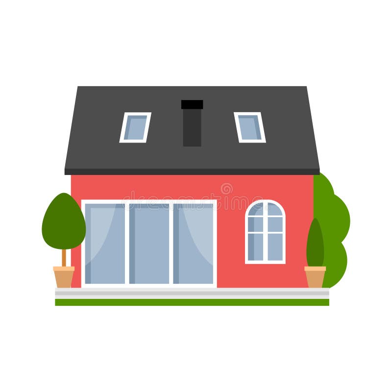 Cartoon house. stock vector. Illustration of home, design - 77482104
