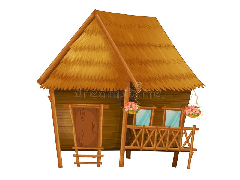 Cartoon hut stock vector. Illustration of beach, camping - 24321467