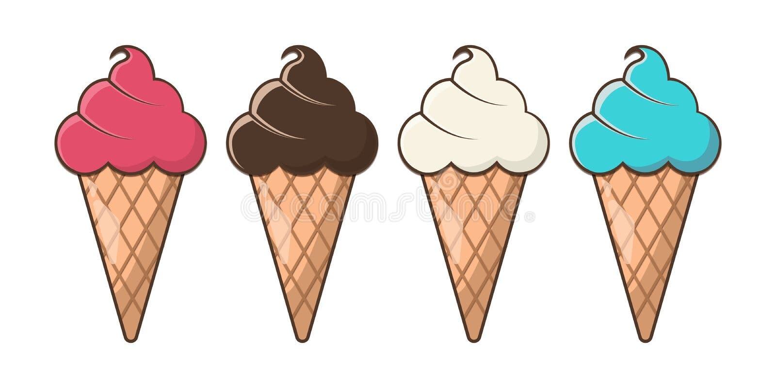 Ice Cream Design PNG Transparent, Color Creative 8 Groups Of Ice