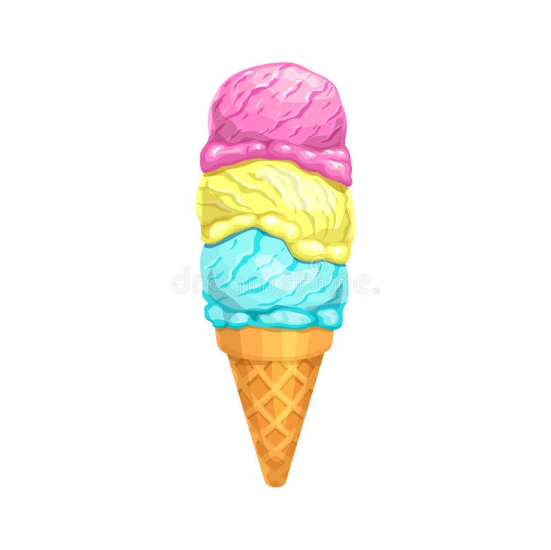 Ice Cream Scoop PNG Image, Three Scoope Ice Cream With Wipped