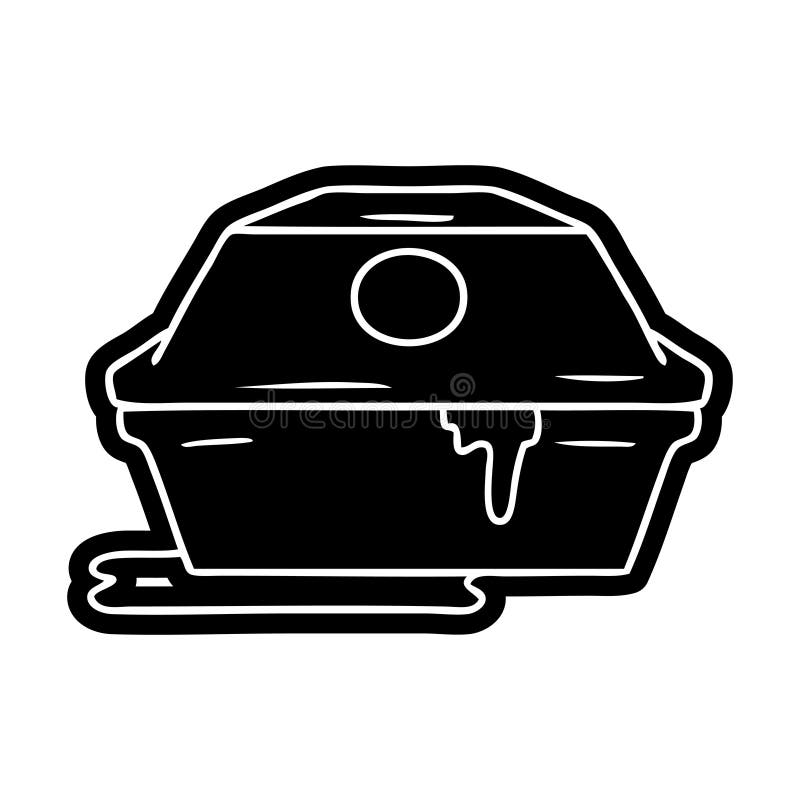 cartoon icon drawing of a fast food burger container