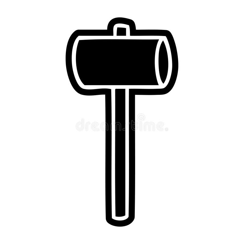 cartoon icon drawing of a mallet