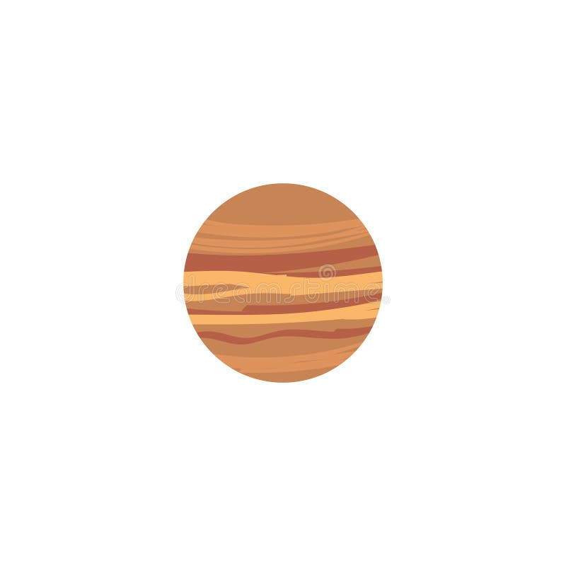Cartoon Icon or Symbol of Round Cosmic Planet Flat Vector Illustration ...