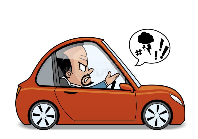 Driving angry the sports car stock illustration