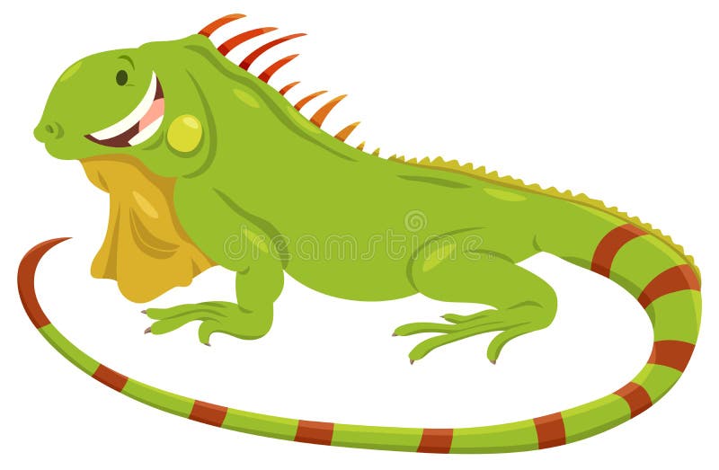 Cartoon Green Iguana Animal Character Stock Vector - Illustration of funny,  animal: 140493375