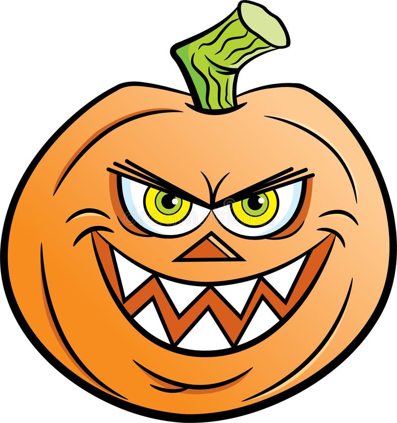 Cartoon Evil Smiling Jack O Lantern. Stock Vector - Illustration of ...