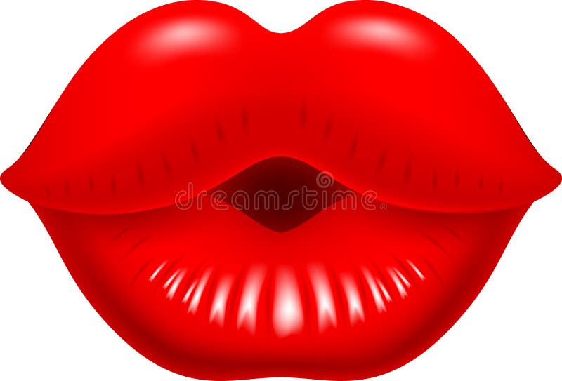 Cartoon Illustration of Female Lips Isolated on White Background Stock  Vector - Illustration of lipgloss, mouth: 66386129