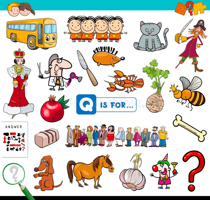 Q Is For Educational Game For Children Stock Vector ...