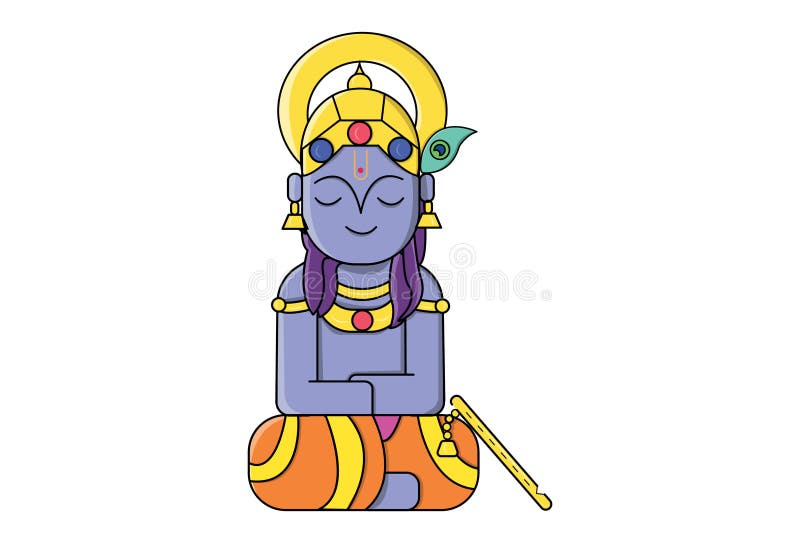 Cartoon Illustration of God Krishna Stock Vector - Illustration of design,  india: 167610605