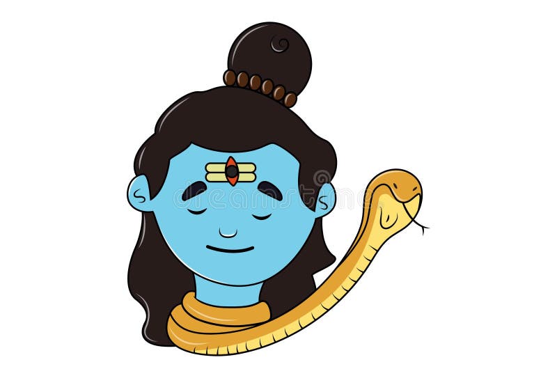 Cartoon Illustration of God Shiva Stock Vector - Illustration of mudra,  drawing: 157881123
