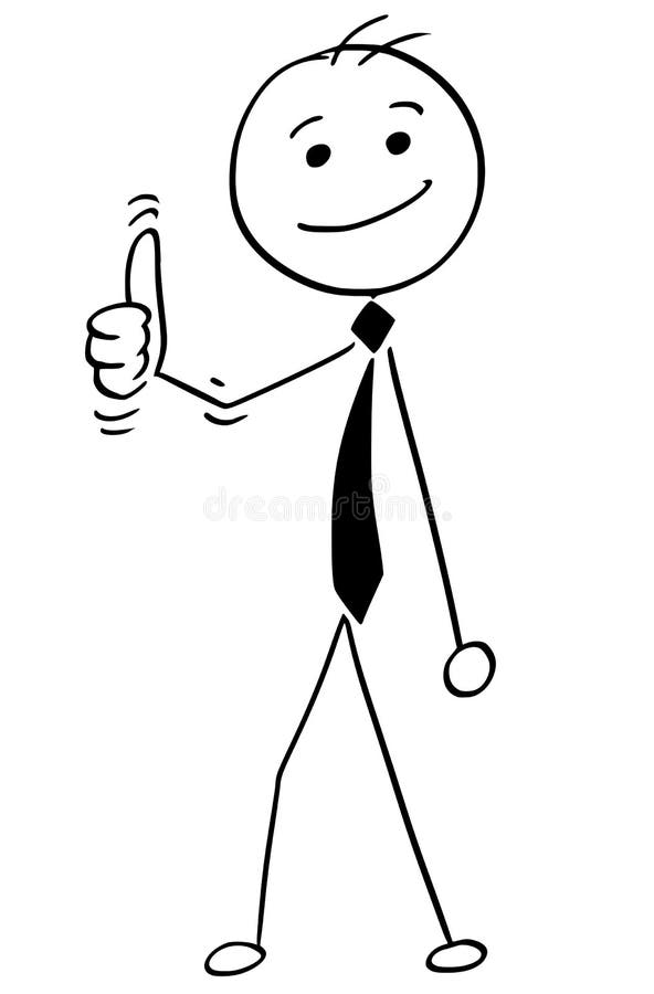 Illustration of a Stick Man - Thumbs Up - Ok Stock Vector - Illustration