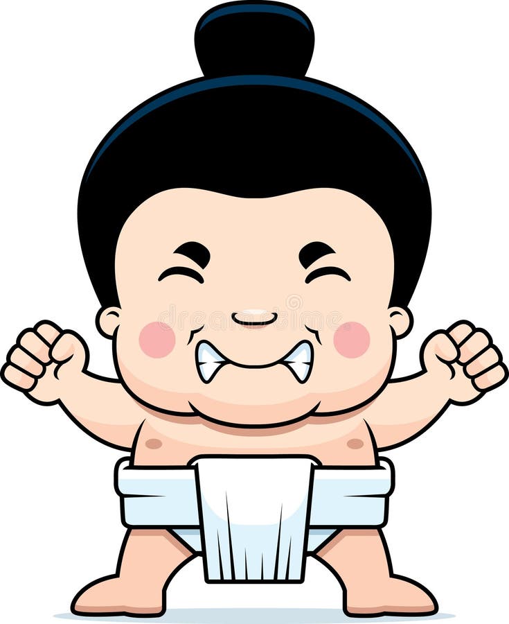 Baby Sumo Wrestler Stock Vector Illustration Of Waving