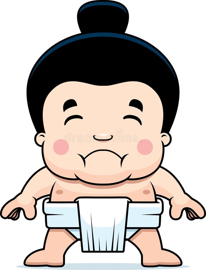 Baby Sumo Wrestler Stock Vector Illustration Of Waving