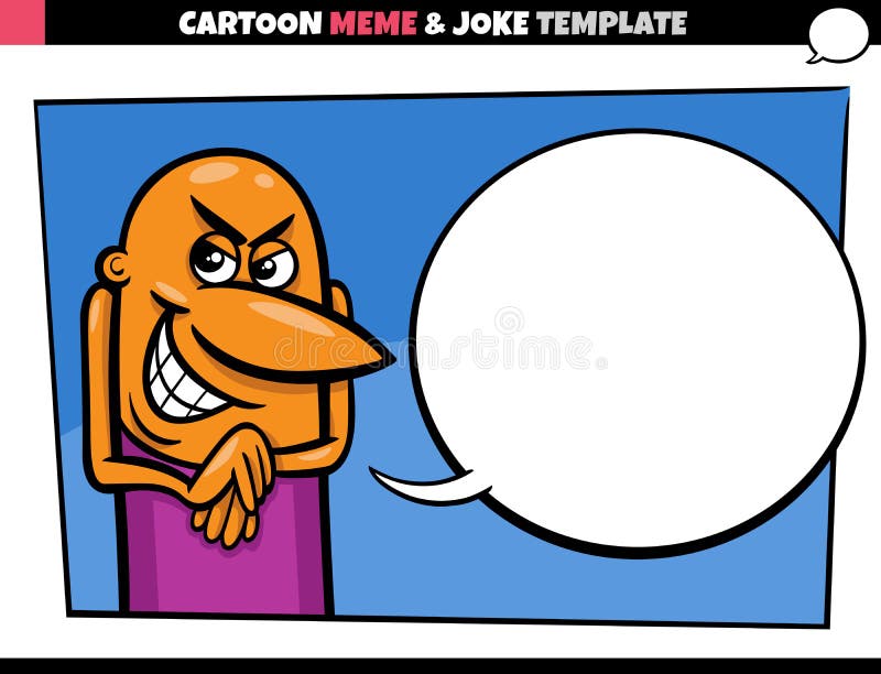Cartoon Meme Template with Comic Mischievous Dude Stock Illustration