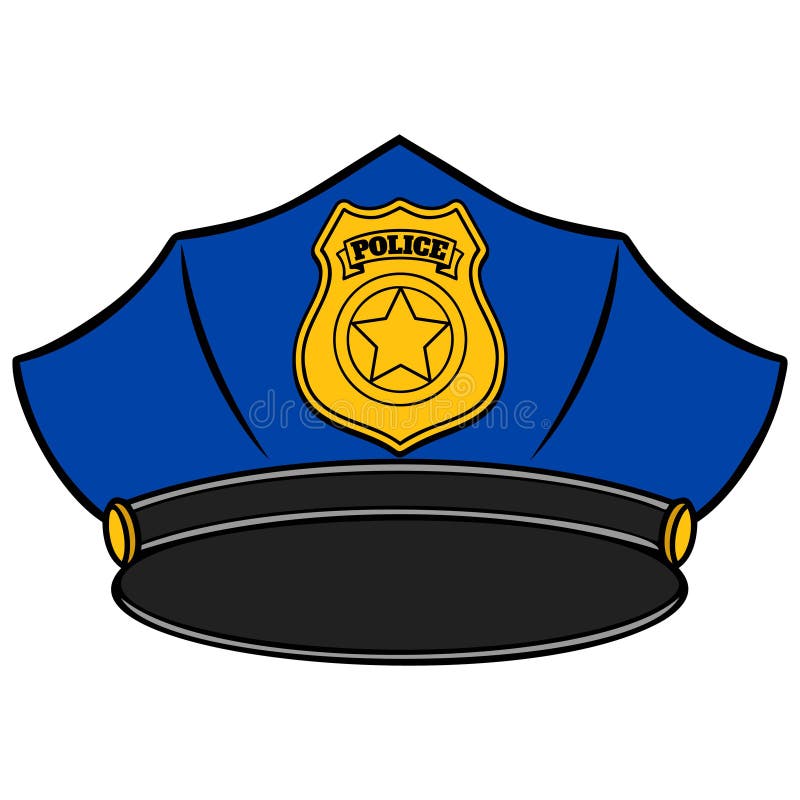 Police Hat stock vector. Illustration of uniform, line - 55193867