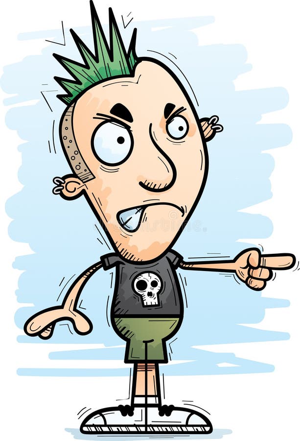 Punk boy cartoon stock illustration. Illustration of frowning - 35446181