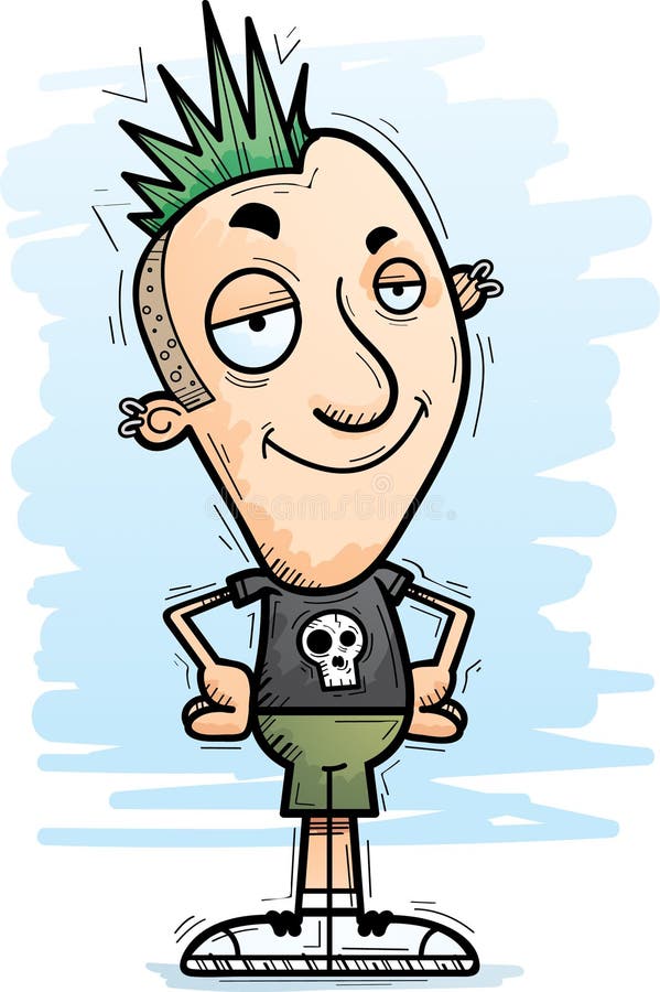 Punk boy cartoon stock illustration. Illustration of frowning - 35446181