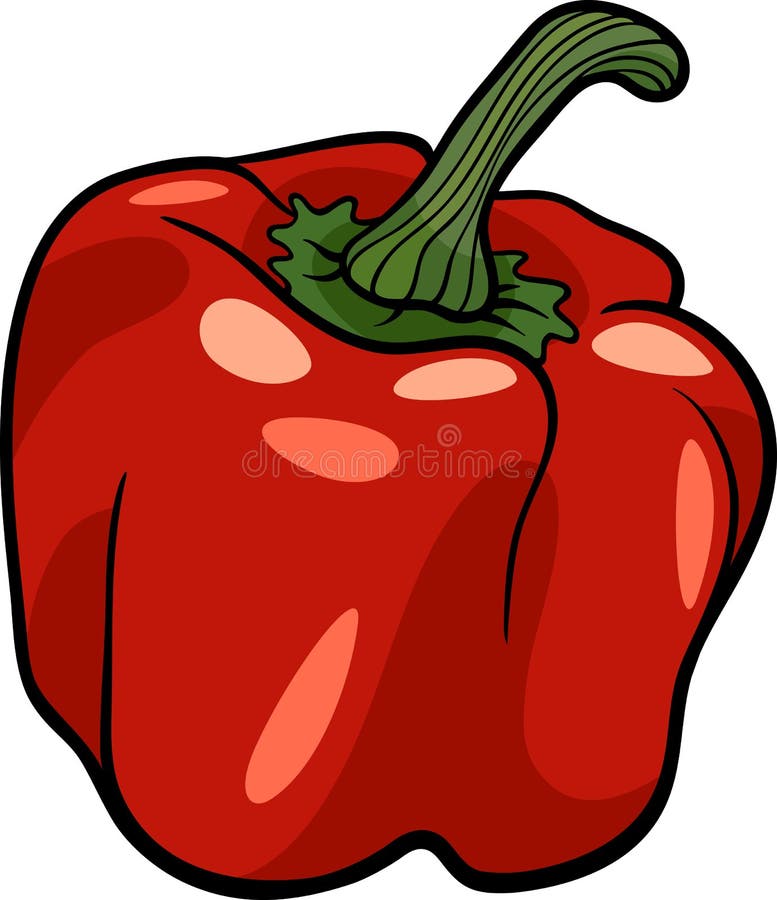 Red pepper vegetable cartoon illustration