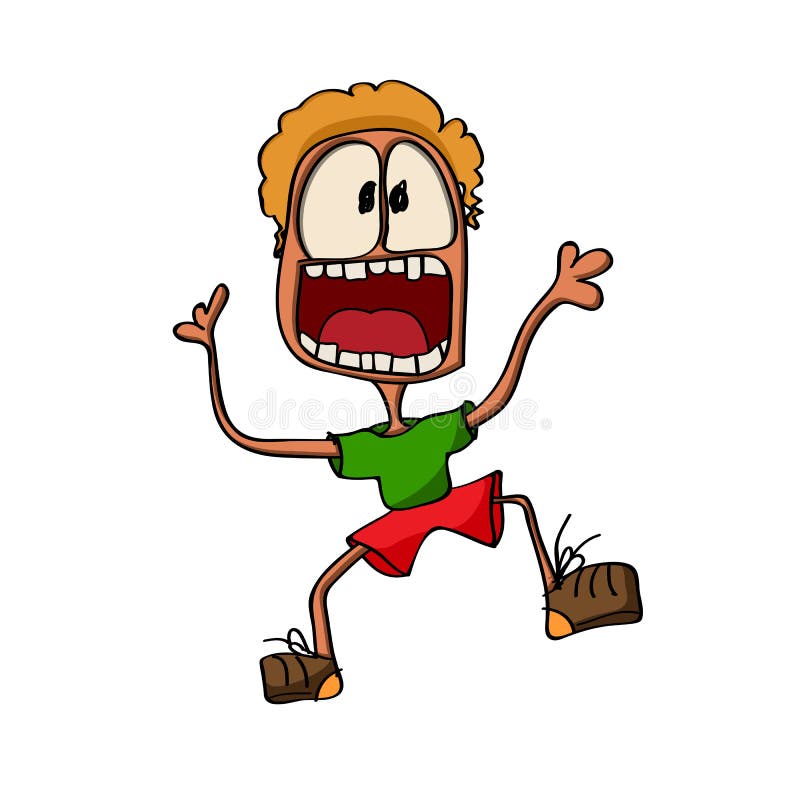 Cartoon Illustration Of A Screaming Boy Stock Illustration 1A1