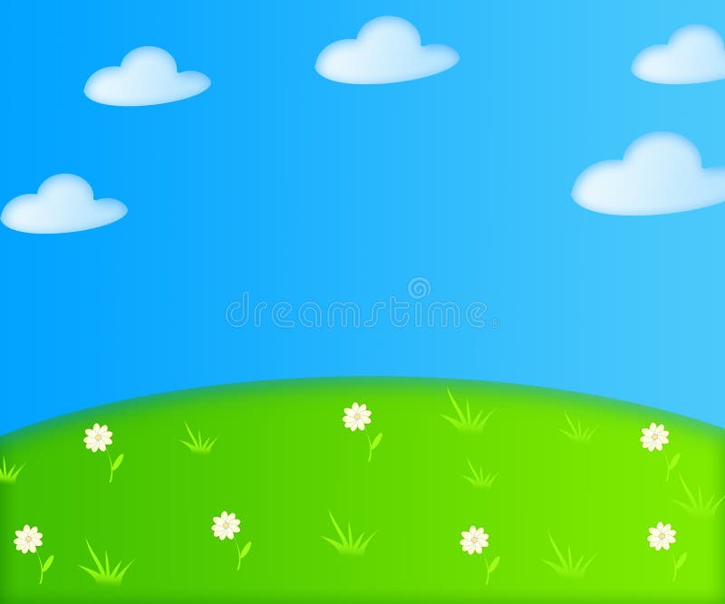 Cartoon Illustration of Summer Background Stock Illustration - Illustration  of meadow, backgrounds: 29828974