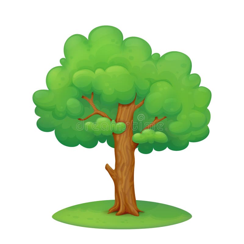 Cartoon tree with grass stock illustration Cartoon tree with grass stock illustration