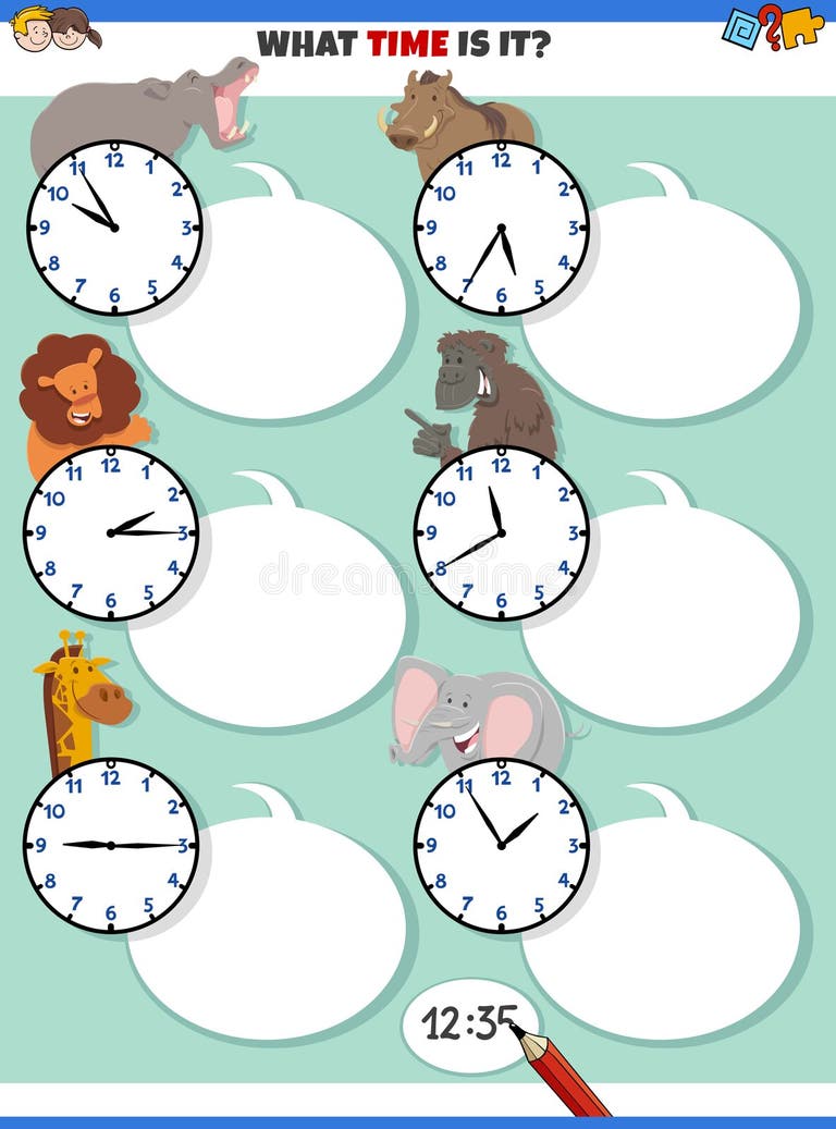 Telling Time Workbook Stock Illustrations 41 Telling Time Workbook