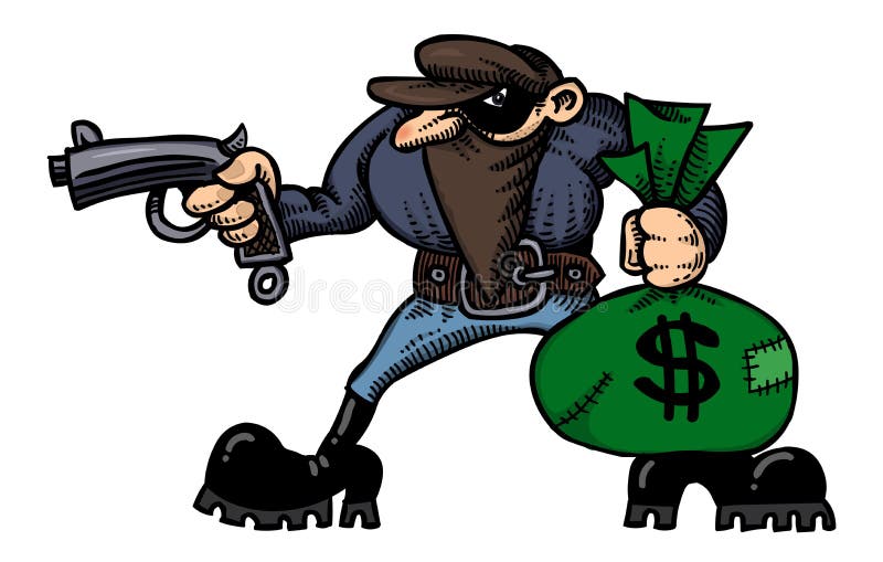 Cartoon Image of Burglar with Loot Bag Stock Vector - Illustration of  artwork, lock: 91459314