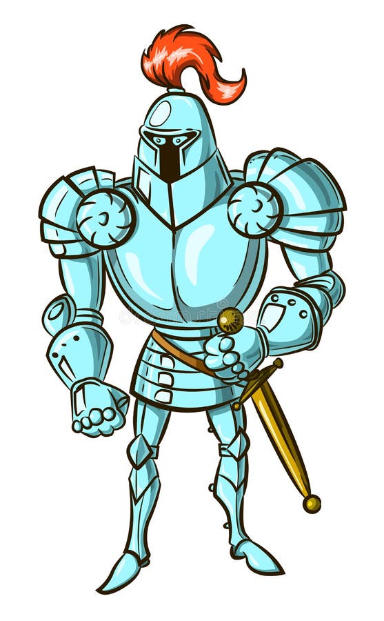 Cartoon Image of Medieval Knight Stock Vector - Illustration of crazy ...