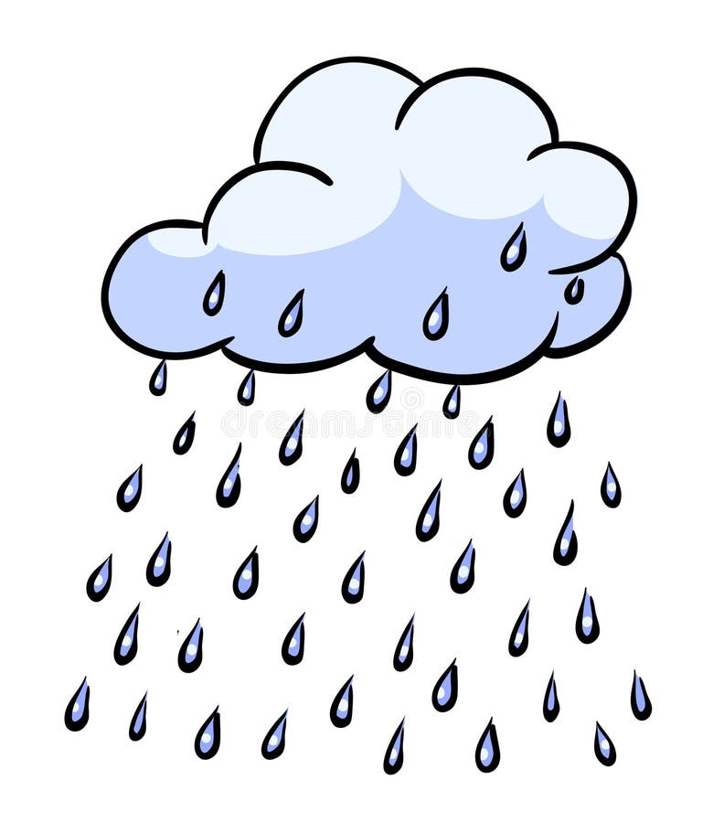 Cartoon Image of Rain Icon. Cloud Rain Symbol Stock Vector - Illustration  of object, outdoor: 95615020