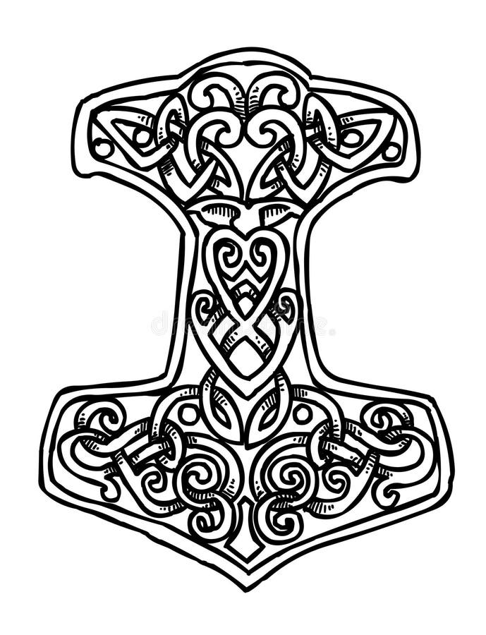 Thor's hammer Thor Mjolnir viking scandinavian mythology superhero norse  weapon set icon grey black color vector illustration image solid fill  outline contour line thin flat style 22317205 Vector Art at Vecteezy