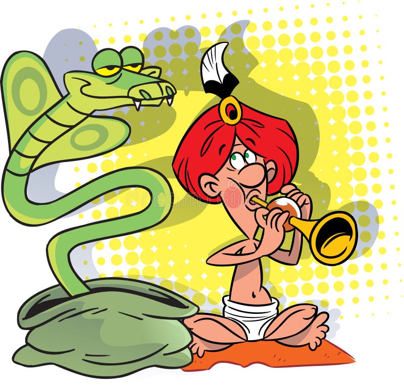 Cartoon Indian with a snake