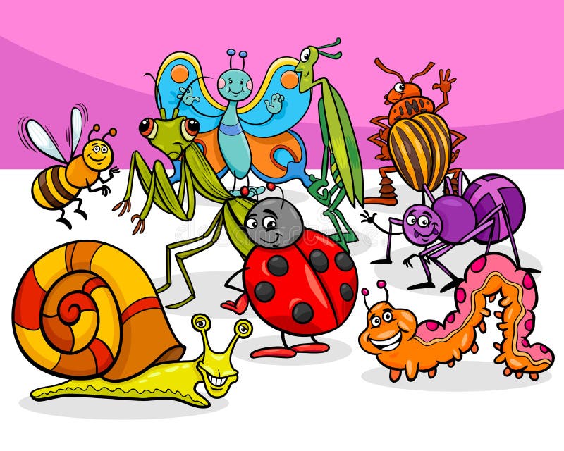 Cartoon Insects and Bugs Characters Group Stock Vector - Illustration of animals, species: 107085709 Cartoon Insects and Bugs Characters Group Stock Vector - Illustration of animals, species: 107085709