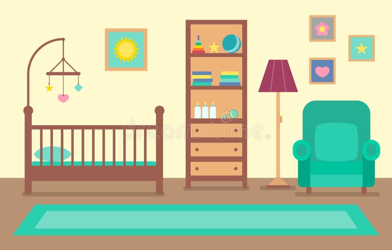 Cartoon Interior Inside Baby Room with Furniture. Vector Stock Vector - Illustration of floor, object: 154534762 Cartoon Interior Inside Baby Room with Furniture. Vector Stock Vector - Illustration of floor, object: 154534762