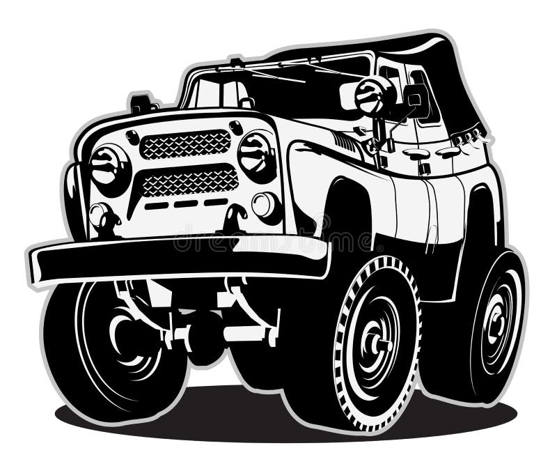 Cartoon jeep stock vector. Illustration of motor, cool 43482825