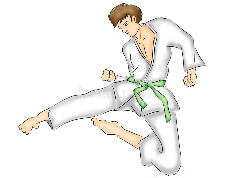 Cartoon Karate stock illustration. Illustration of defence - 92713872