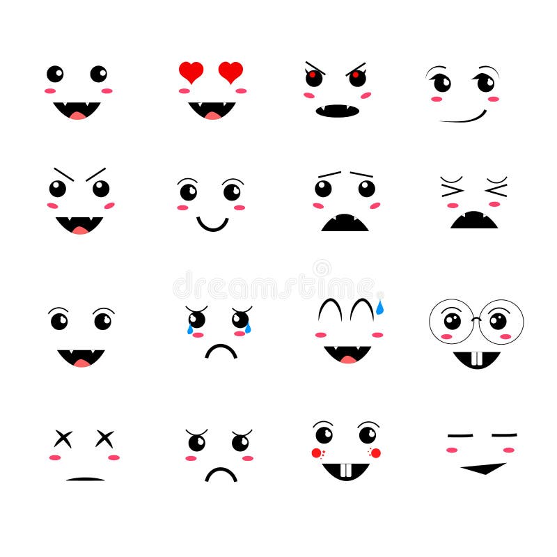 Cartoon kawaii emoji stock vector. Illustration of crazy - 135135802 Cartoon kawaii emoji stock vector. Illustration of crazy - 135135802